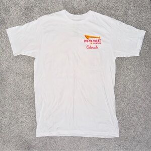 In N Out Burger Colorado Mountains Stream Trees Men's White T-Shirt Size Medium